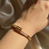 Gold nail crystal kada bracelet for women anti tarnish waterproof luxury bangle jewelry