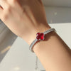 Red Clover Crystal Tennis Bracelet