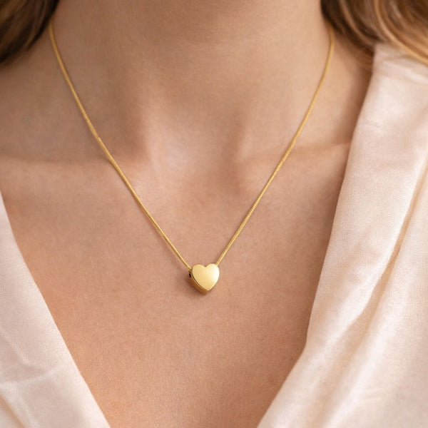 Gold heart-shaped necklace