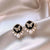 Black Butterfly Pearl Stud Earrings – Premium Anti-Tarnish Finish