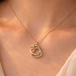 Eternal Duo Heart Crystal Pendant Necklace