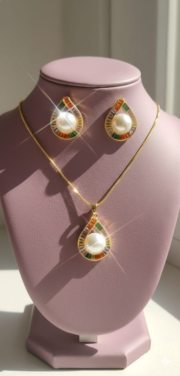 Rainbow Teardrop Pearl Set
