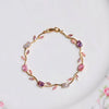 Pink floral anti tarnish bracelet for women