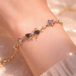 Anti Tarnish Gold Floral Bow Bracelet for Women | Waterproof Daily Wear Jewellery